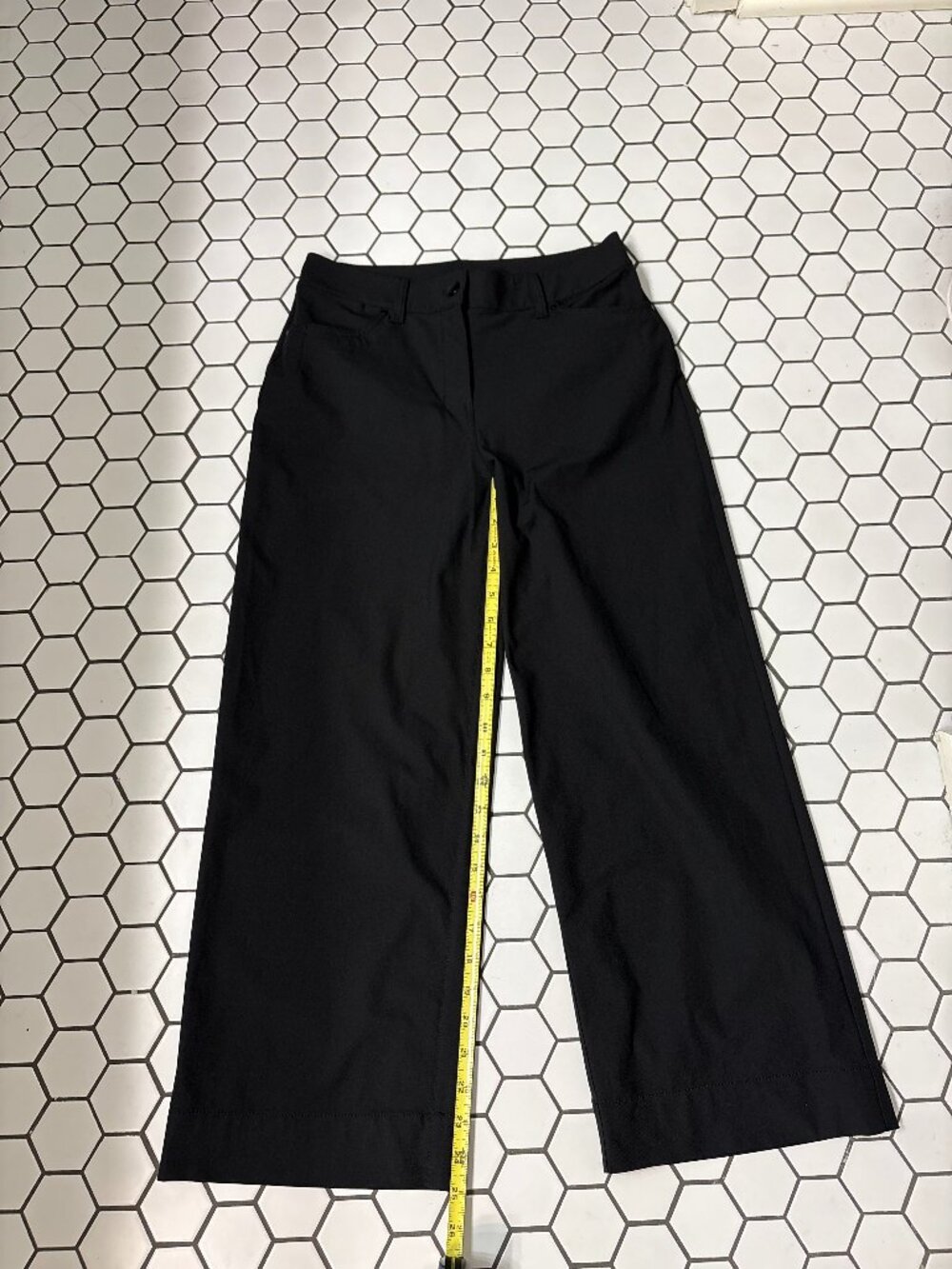 Lululemon City Sleek 5 Pocket Wide Leg High Rise 7/8 Pant Black 27